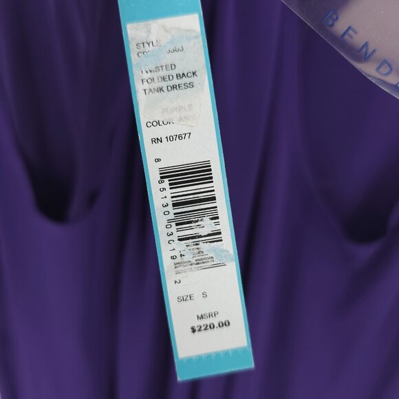 NWT ALICE + OLIVIA Twisted Folded Back Tank Dress Purple Size MEDIUM - Picture 8 of 10